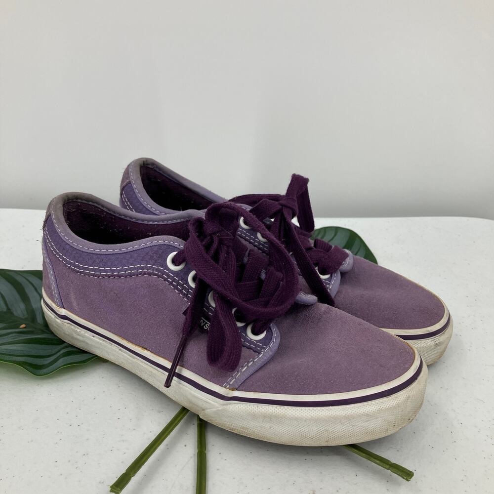 Vans Lavender Purple Leather Suede Chukka Low Top Lace Up Sneaker Trainer Shoes